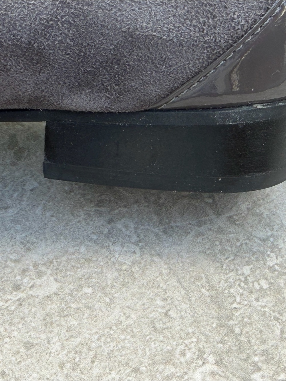 Unstructured by Clarks Gray Suede Ballet Flats with Patent Cap - Picture 6 of 6